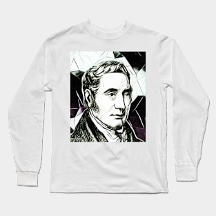 George Stephenson Black and White Portrait | George Stephenson Artwork 3 Long Sleeve T-Shirt